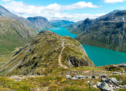 Looking Back Over Bukkel├ªgeret And Lake Gjende