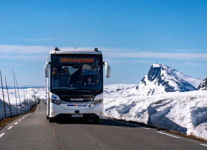 Bus riding across Valdresflya.