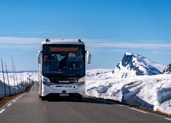 Bus riding across Valdresflya.